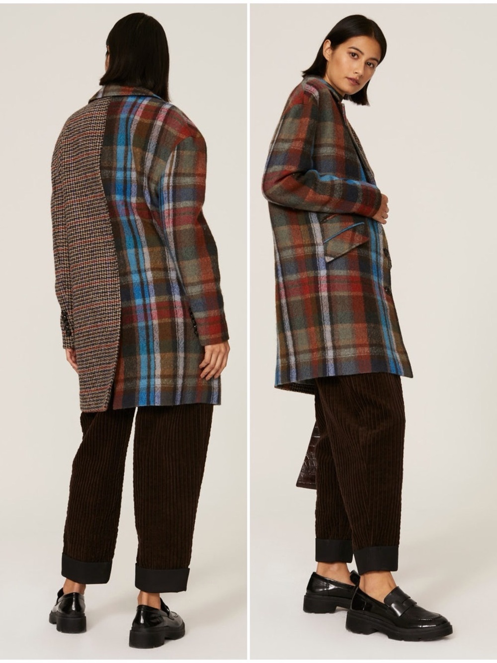 Veronica Beard India Colorblock Plaid Wool Coat Jacket Multicolor Size Small - Picture 9 of 15